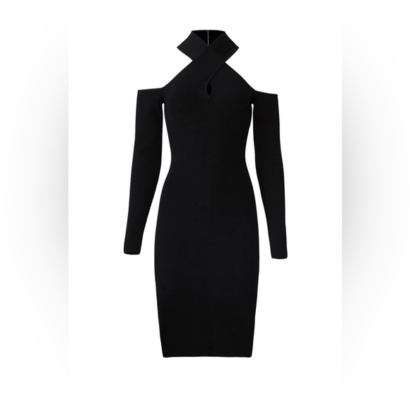 Milly Infusion Black Off The Shoulder Bodycon Chic Classic Sheath Dress - Picture 8 of 12